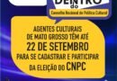 Agentes Culturais de MT têm até 22 de setembro para se cadastrar e participar da eleição do CNPC
